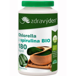 Chlorella a spirulina BIO 180 kapslí